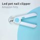 thumbnail image 5 of (Azul) Cortaúñas para mascotas con luz LED, protector contra salpicaduras profesional para mascotas de tamaño pequeño a mediano, 5 of 5