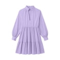 thumbnail image 4 of NTACZA Going Out Dress Ruffle Notch V-Neck Wedding Guest Dresses Cute Mini Long Sleeve A-Line Purple XXXL, 4 of 5