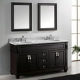 thumbnail image 6 of Victoria 60" Double Bath Vanity in Espresso with White Marble Top and Round Sinks with Polished Chrome Faucets with Matching Mirror, 6 of 8
