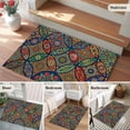 thumbnail image 5 of Vintage Boho Entryway Rug 2'x3'&nbsp; Non Slip Front Door Mats, Ethnic Floral Geometric Green Blue Red Entrance Rugs Indoor Outdoor Carpet, Washable Floor Mats Small Area Rug for Bedroom Kitchen, 5 of 8