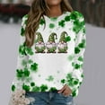 thumbnail image 2 of St Patricks Day Shirt Women Crewneck Graphic Sweatshirts Clover Shamrock Four Leaf Shirt Casual Pullover Long Sleeve Holiday Tops, 2 of 4