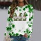 thumbnail image 5 of Xuyuer Women's Round Neck St. Patrick's Day Printed Long Sleeve Shirts Sweatshirt - Festive Holiday Graphic Pullover Top for Seasonal Parties, Gift Exchanges and Cozy Spring Summer Wear, 5 of 5