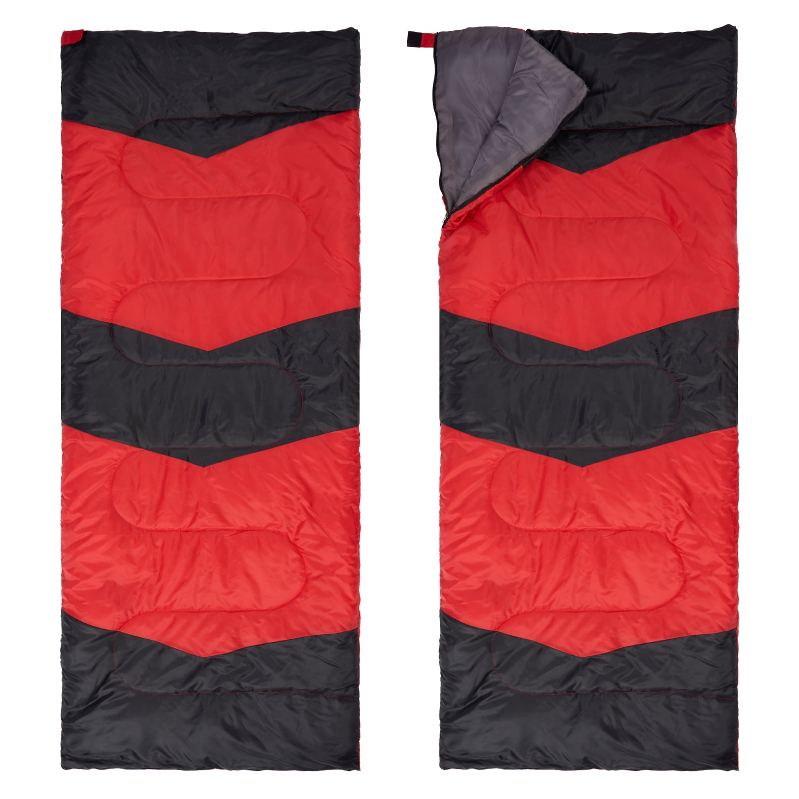 Sleeping Bag Backpacking Hiking Camping Waterproof Compact Envelope 2.1Lbs 74.8In Length 29.5In Width 42-68 Degree Temperature Range Ultralight Portable 190T Polyester Red Outdoor Adult Single Person