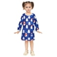 thumbnail image 2 of Girls' long-sleeved dress Scarf Snowman Girls' A-line dress with ribbed cuffs Soft and comfortable, 2 of 6