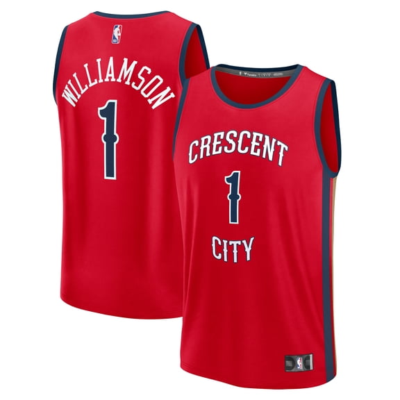 Men's Fanatics Zion Williamson Red New Orleans Pelicans Fast Break Replica Player Jersey - Statement Edition