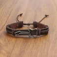 thumbnail image 4 of Leather Braided Guitar Bracelet for Men Music Festival Bohemian Retro Jewelry Handmade Adjustable Rope Design, 4 of 8