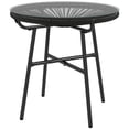 thumbnail image 1 of CoSoTower Table d'Appoint en Rotin, Table Ronde d'Extérieur, avec Rotin PE Rond et Dessus de Table en Verre Trempé pour Patio, Jardin, Noir, 1 of 7