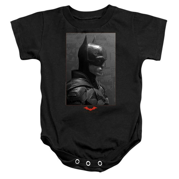 The Batman (2022) Worn Portrait Unisex Infant Snap Suit for Baby (12 Months) Black
