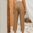 thumbnail image 5 of LOVZFMLL Casual Pants for Women Embroidery Floral Relaxed Fit Tapered Trousers Vocation Clothes Drawstring Elastic Waisted Pants, 5 of 9