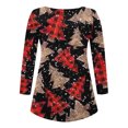 thumbnail image 5 of Pntutb Mujer Invierno Sexy Cuello Redondo Manga Larga Impreso tops Navidad Impreso Regular Blusa Pntutb Pntutb-679, 5 of 5