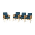 thumbnail image 2 of Frederic Outdoor Acacia Wood Club Chairs With Cushions, Set of 4, Brown Patina, Dark Teal, 2 of 7