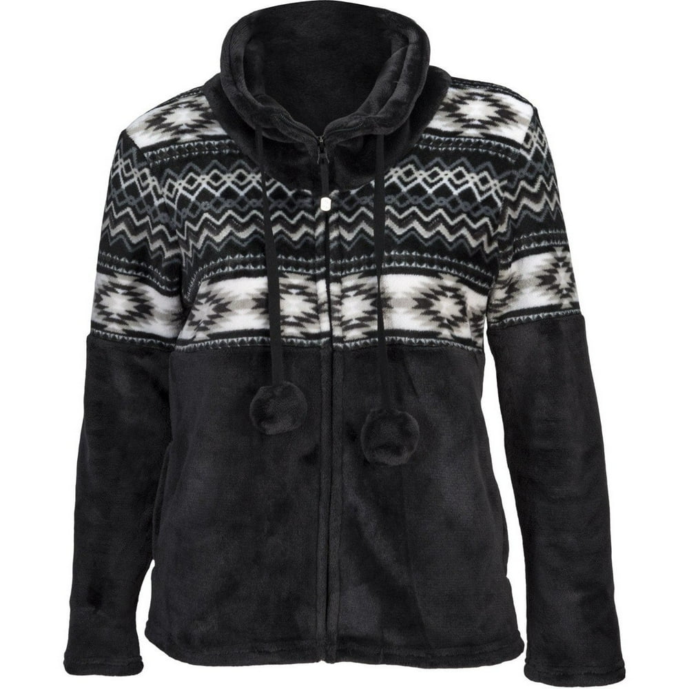 TrailCrest Women's Aztec Flannel Plush Fleece Full Zip Jacket Color