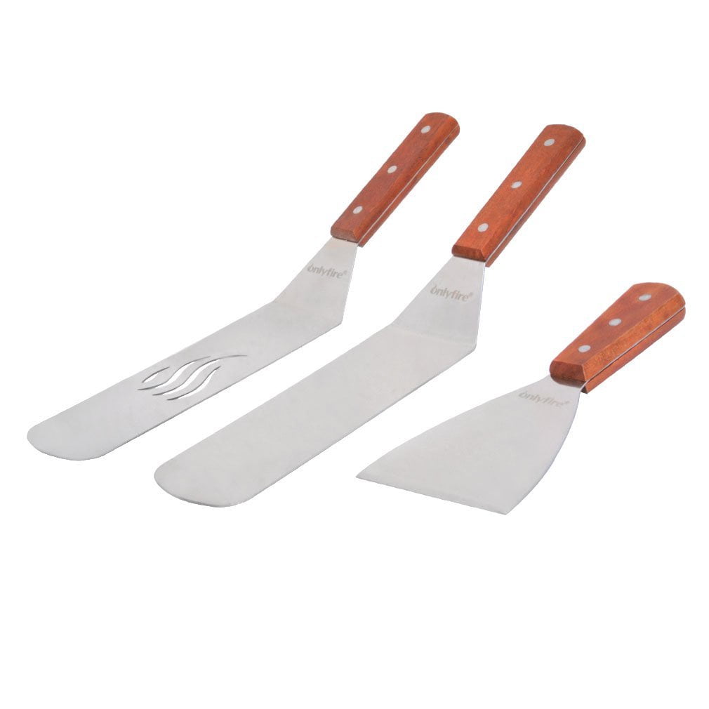 Stainless Steel Scraper Tools and Spatula with Riveted Smooth Wood