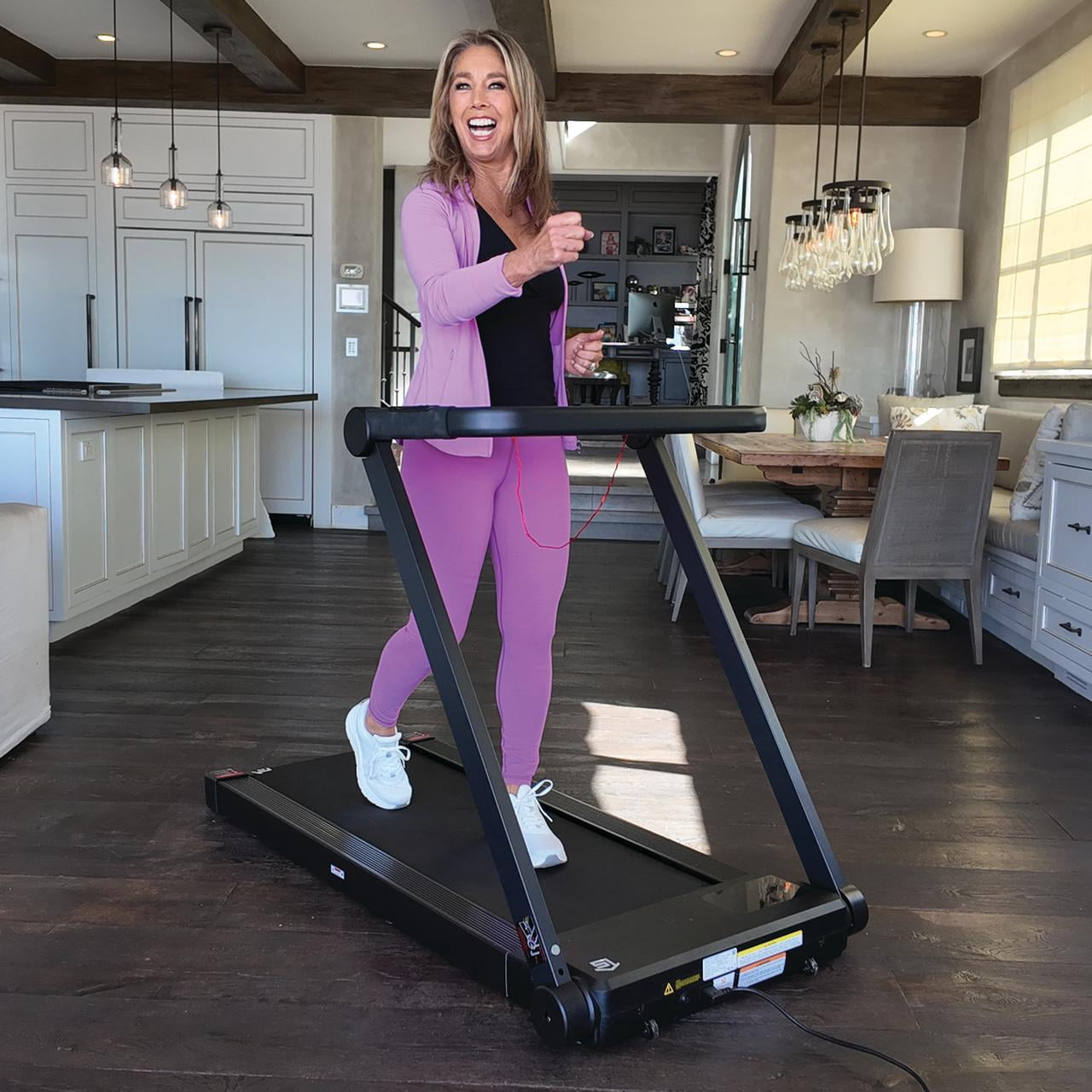 Lifesmart TM2202 Denise Austin 3-in-1 Portable Walking Pad Treadmill | Work, Walk & Jog Station | Foldable Portable Walk Pad with Desk Tabletop, 2.5HP Quiet & Compact Treadmill for Home/Office
