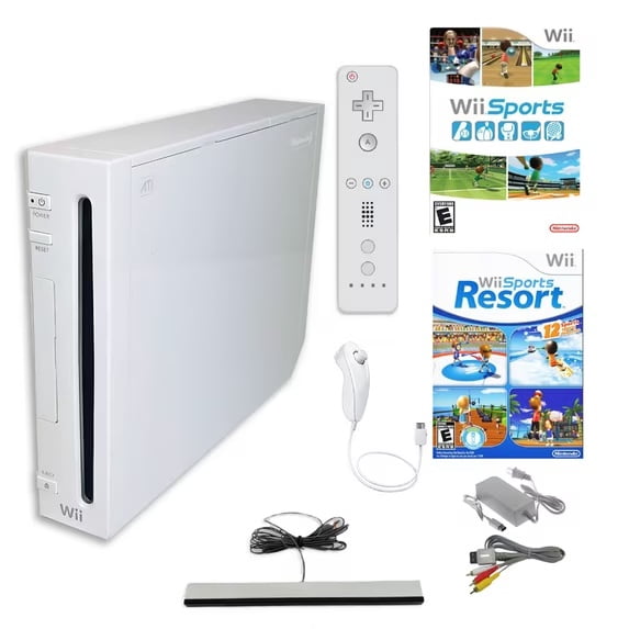 Nintendo Wii ホワイト ゲームと周辺機器 Restored Nintendo Wii Console with Wii Sports & Sports Resort