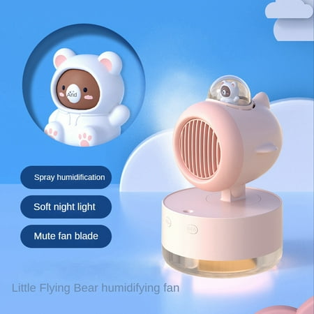 

Portable Spray Cooling Fan USB Mini Fan Desktop Turbine Cold Air Humidification Spray Fan Multifunctional Night Light-B