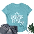 thumbnail image 2 of B91xZ T-Shirts T-shirts pour Femmes à Manches Courtes Col Rond Tops Bleu Ciel M, 2 of 4