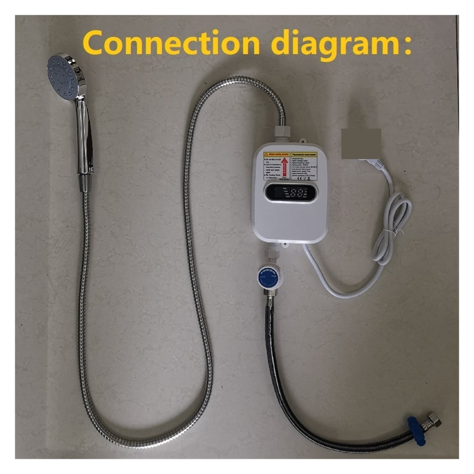 Home Appliance, Home,Mini Water Heater Hot Electric Tankless Household Bathroom Faucet With Shower Head LCD Temperature Display ,Compact Design