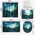 thumbnail image 2 of Watercolor Misty Forest Shower Curtain Sets with Non-Slip Rug Fantasy Starry Sky Galaxy Nature Scenery with Toilet Lid Cover, Bath Mat, Shower Curtains for Bathroom Rug Set, 72x72 Inch, 2 of 4