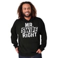 thumbnail image 4 of Mister Swipe Right Funny Date Night Hoodie Hooded Sweatshirt Men Brisco Brands S, 4 of 5