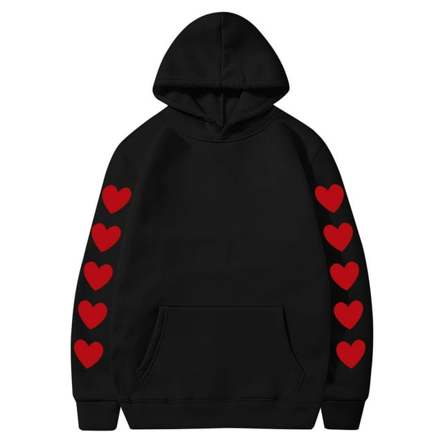 Aqestyerly Chandail à Capuchon à Capuche Imprimé pour la Saint-Valentin