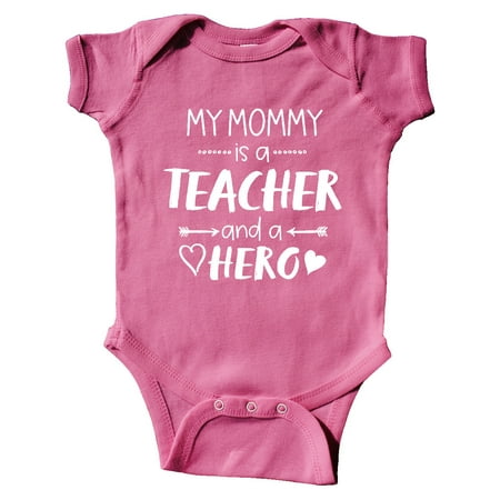 

Inktastic My Mommy is a Teacher and a Hero Gift Baby Boy or Baby Girl Bodysuit