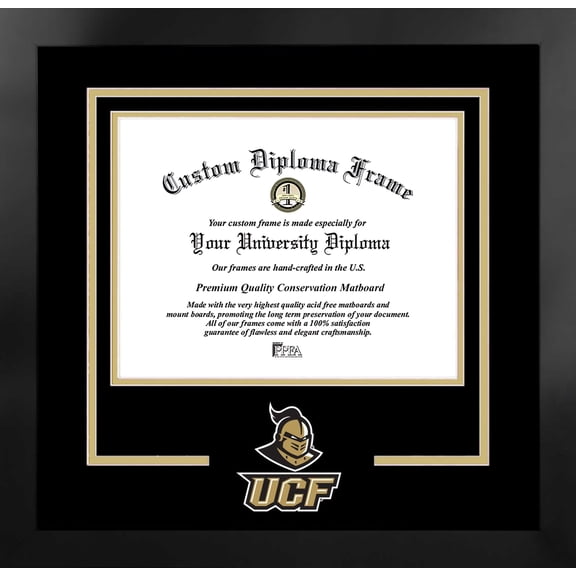 University of Central Florida 14w x 11h Spirit Diploma Manhattan Black Frame with Bonus Campus Images Lithograph (value savings $59)