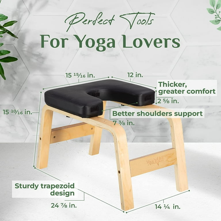 Yes4All Yoga Headstand Bench with PU Pads and Thickness Foam