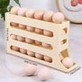 thumbnail image 3 of 4 Tiers Egg Holder for Fridge - Auto Rolling Fridge Egg Organizer, Space-Saving Egg Dispenser Holder, 30 Eggs Fridge Egg Rack Large Capacity Egg Dispenser for Refrigerator(Yellow), 3 of 5