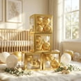 thumbnail image 2 of Kicpot Black & Gold Baby Shower Balloon Boxes with BABY Letters, Gender Reveal Party Decorations, 9.8x9.8x0.4 Inch Clear Block Set for Celebration & Announcement, 2 of 5