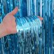 thumbnail image 2 of KIRIKOU 3 piezas juego de cortinas de borla de lámina azul claro decorado de fiesta de fondo, 3,2 pies x 6,5 pies de lámina de aluminio metálico para novias solteras de cumpleaños, 2 of 4