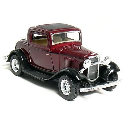 New 5 Kinsmart 1932 Ford 3 Window Coupe Diecast Model Toy Car 1 34 Maroon Walmart Com Walmart Com