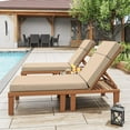 thumbnail image 6 of Kimunuk Outdoor Chaise Lounge Cushions set of 2, 80" x 26" x 4" Waterproof Pool Beach Recliner Replacement Cushions with Ties, Sand, 6 of 7