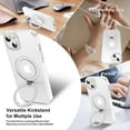 thumbnail image 3 of Magnetic for iPhone 14 Plus Case with Ring Stand, [10 FT Drop Protection] [Velvety Touch] Slim Translucent Matte Back Shockproof Phone Case for iPhone 14 Plus 6.7'', White, 3 of 14