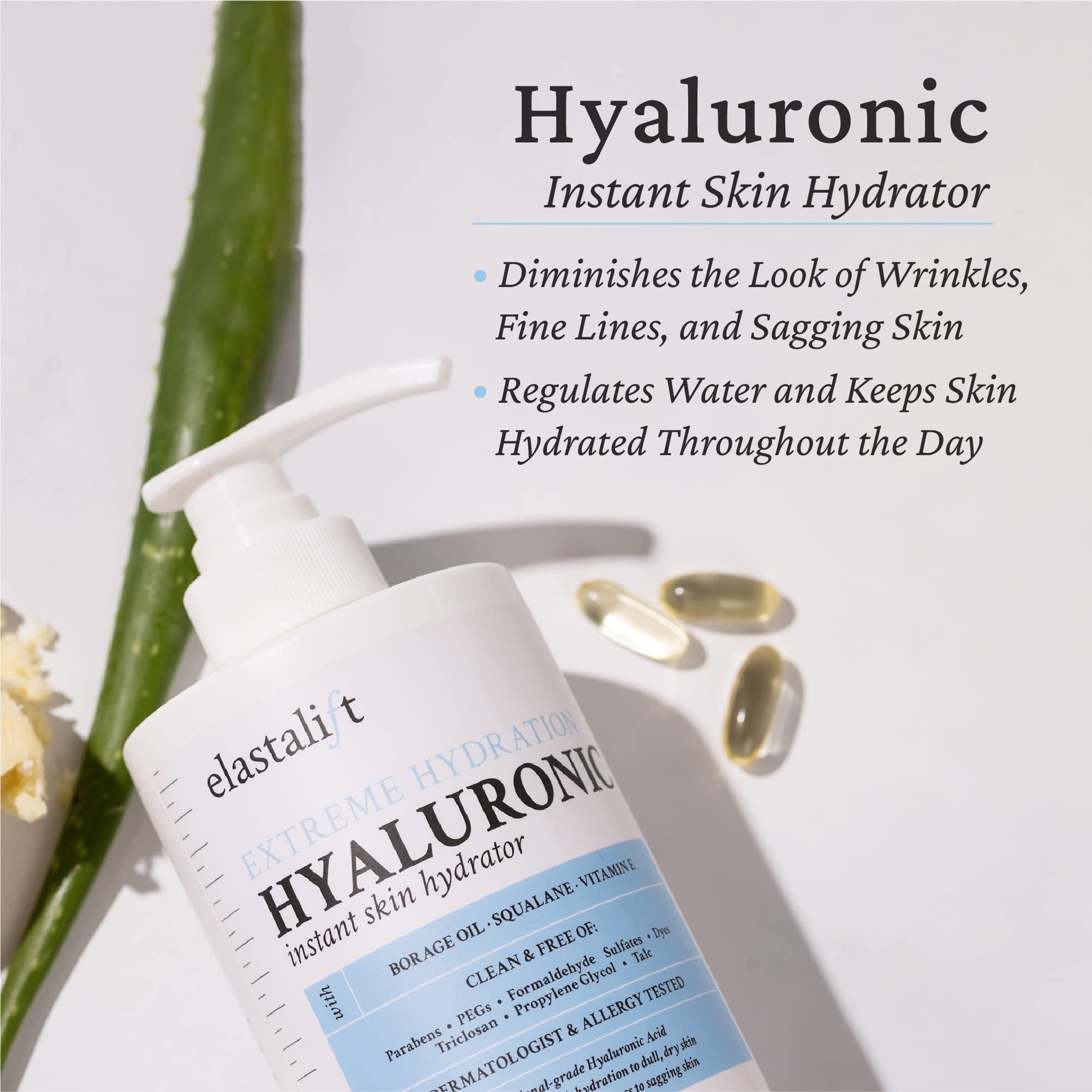 Elastalift Hyaluronic Acid Body Cream with Vitamin E for Dry Skin and Sagging Skin. 15 fl oz