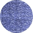 thumbnail image 1 of Ahgly Company Machine Washable Indoor Round Abstract Blue Modern Area Rugs, 8' Round, 1 of 4