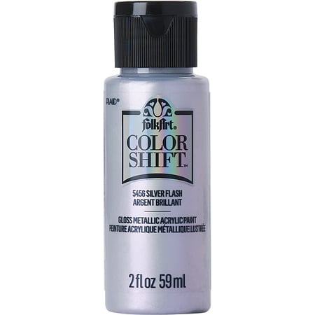 UPC: 0028995054563 | FolkArt Color Shift Acrylic Craft Paint Gloss Finish Silver Flash 2 fl oz