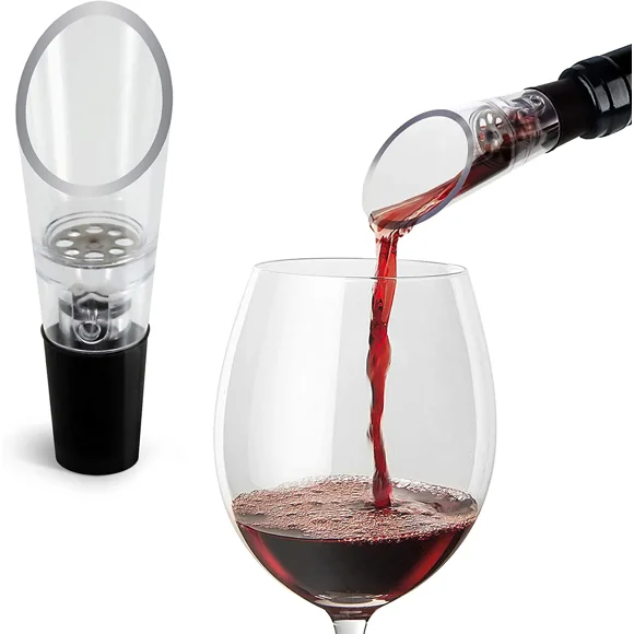 SHAR Wine Pump - Vacu Empty Sommelier Box with 4X Triple Flange Stoppers - The Best Way to Store Your Wine - Black Edition (Silver)