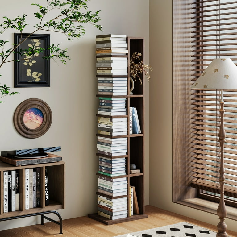 YOWOS 9-Tier Vertical Narrow Bookcase, Corner Bookshelf with