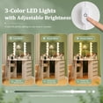 thumbnail image 6 of Corner Vanity Desk with Mirror and Lights, Makeup Vanity Table with 5 Drawers, Storage Shelves, Charging Station, Compact Vanity Dressing Table for Small Space，White, 6 of 8