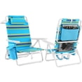 thumbnail image 4 of TLSUNNY 2 Pack Lightweight Portable Camping Beach Chairs for Adults, Outdoor Lay Flat Folding Lounger, Backpack Beach Chair W/ 5 Positions, Towel Bar, Cooler Pouch, Cup Holder, 4 of 11