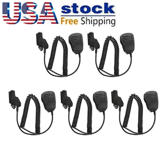 5Pack PMMN4051 Remote Speaker Microphone Compatible with XTS1500 XTS2250 XTS2500 XTS3000 XTS3500 XTS5000 MTS2000 HT1000 JT1000 GP900 GP1200 MT2000 Portable Radio