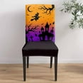 thumbnail image 4 of Halloween Dining Room Chair Covers Set of 4, Witch Castle Bat Ghost Gradient Stretch Chair Slipcovers Removable Washable Seat Cover Chair Protectors for Kitchen Home, Hotel Banquet, 4 of 6