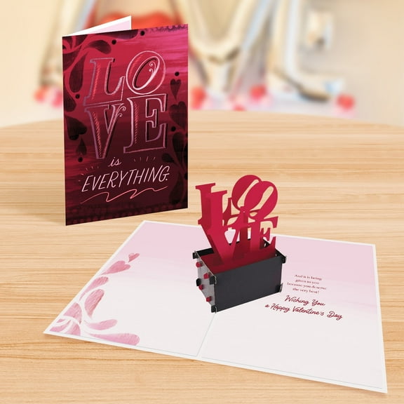 Designer Pop!, Valentine’s Day Pop-Up Greeting Card – ‘The Very Best” 3D Love Statue - Perfect for Boyfriends, Girlfriends, Partners, Friends and Family (1 Card with Envelope)