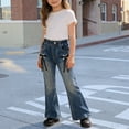 thumbnail image 4 of LRen Girls Bell Bottom Jeans Size 10-12,Girls Fashion Flared Denim Pants Embroidered Design Versatile Stretch Jeans Big Kids Tweens Casual School Outdoor Wear, 4 of 7