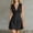 *Black, variant on Women's Sleeveless V Neck Collared Denim Mini Dress,Casual Button Front Bodycon Dress Navy,Women's Plus M