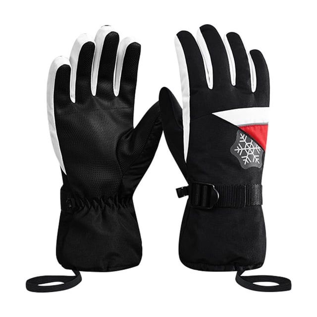 GDREDA Adult Ski And Snowboard Mittens With Adorable Cartoon Graphics For Extreme Cold Weather And Maximum Warmth Comfort Black,S