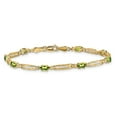 thumbnail image 3 of Auriga Fine Jewelry 14K Yellow Gold Diamond and Peridot Bracelet 7inch for Women, 3 of 6