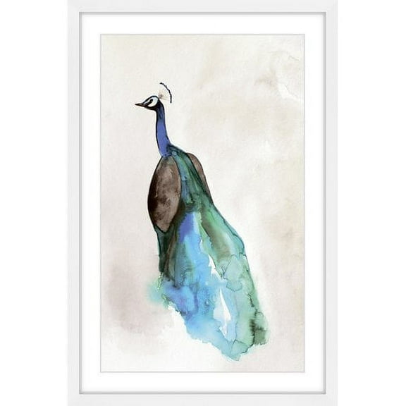 "Peacock Back" Framed Painting Print