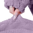 thumbnail image 7 of PNTUTB Women's Fleece Soft Warm Pajama Set Contrast V-neck Button Long Sleeve Pockets Top and Pant Fall Winter Loungewear Set, 7 of 7